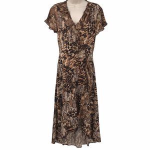 NWOT Kate & Mallory Animal Print Ruffle Dress M